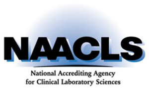 NAACLS logo accreditation for the Medical Laboratory Sciences Program at St. Christopher's Hospital for Children