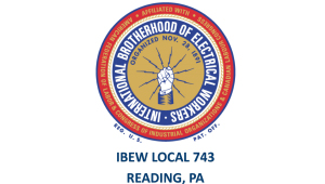 IBEW Local 743 logo - 2024 Reading Hospital Golf Classic sponsor