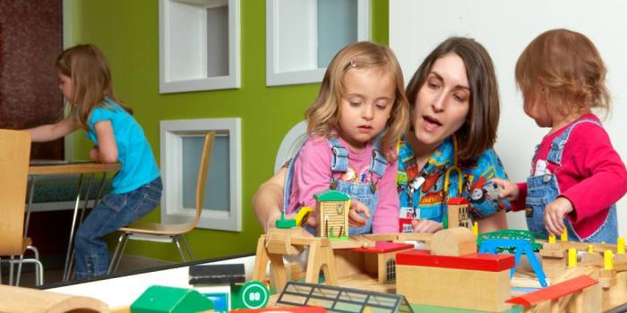 Nurse playing with kids