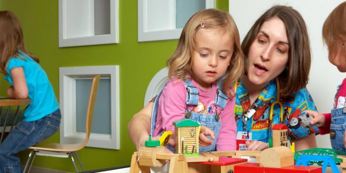 Nurse playing with kids