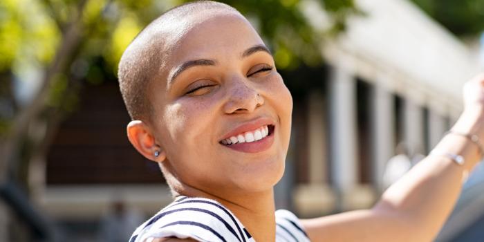 woman smiling