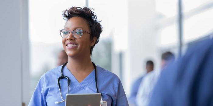 nurse smiling