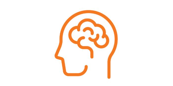 An orange icon symbolizing brain issues