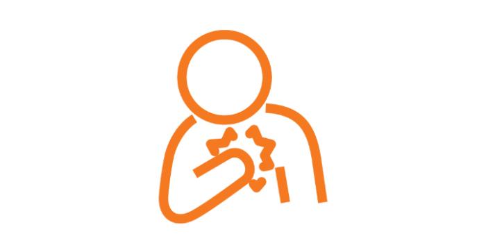 An orange icon symbolizing breathing problems