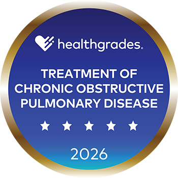 Healthgrades five-star rating in treatment of chronic obstructive pulmonary disease (COPD) 2026 badge